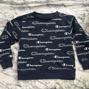 Champion Kids Navy Logo Print Sweatshirt